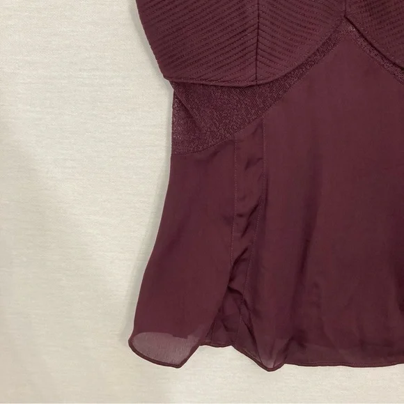 Talula Burgundy Lace Textured Side Zip Spagetti Strap Top size Small - Picture 4 of 12